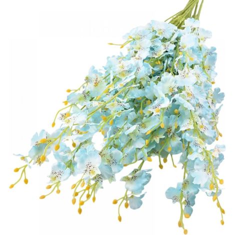 Cinq orchidées artificielles, imitations d'orchidées danseuses en soie, fleurs artificielles à longues tiges, idéales pour la maison, les mariages, les bureaux, les fêtes, la décoration intérieure et 