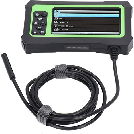 Caméra d'inspection endoscopique 8mm, écran LCD 4,3 pouces, sonde étanche IP67, 2m/6,56ft, vert (1/5)