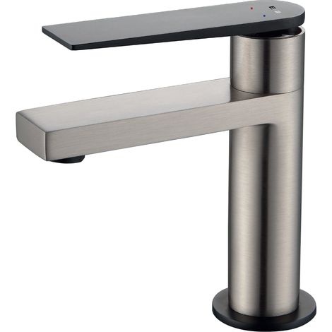 Essebagno Allure miscelatore per lavabo basso in acciaio inox e nero