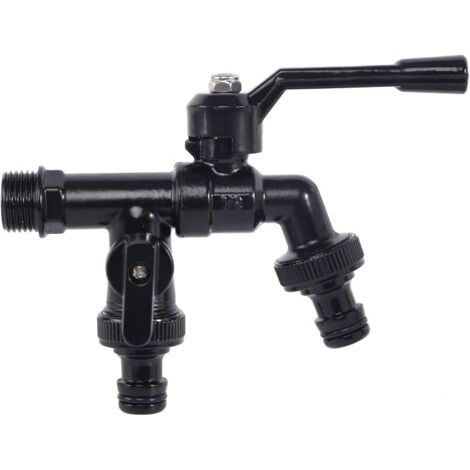 Robinet double de jardin antigel avec 2 sorties, robinet antigel extérieur robinet de robinet de machine à laver