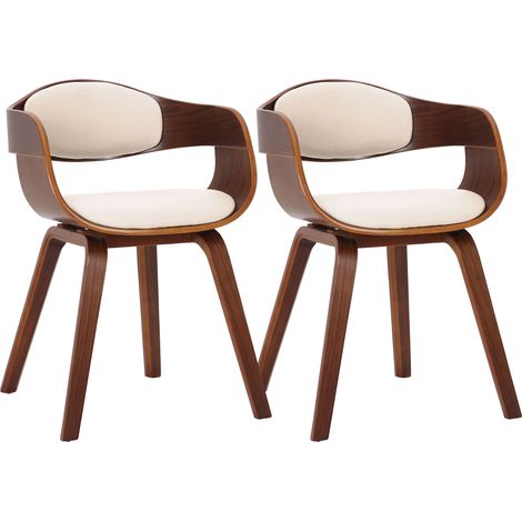 2er Set Stühle Kingston Kunstleder walnuss/creme