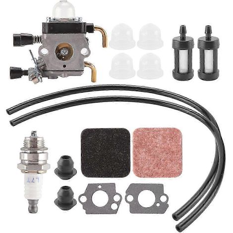 Carburateur FS85 FS80 pour débroussailleuse FS75 FS80R FS85 FS85R FS85T FS85RX C1Q-S97 avec kit de remise en état du système d'alimentation et filtre à air (1/5)
