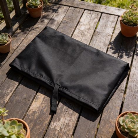 Housse d'auvent d'extérieur en tissu Oxford 420D résistant aux intempéries et à la pluie pour porte arrière, porche, balcon – Protection solaire anti-UV – Noir (3 m) (1/5)