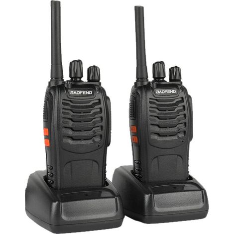 88E 1500mAh Walkie-talkie en veille ultra-longue durée EU Standard Noir 2PCS (1/5)