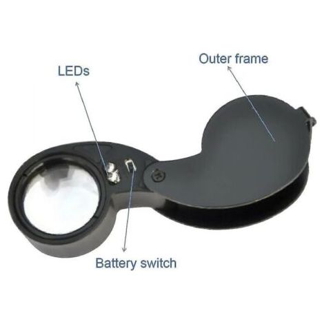 Loupe grossissante 40x pour bijoux, loupe à LED pour bijoutiers (1/3)