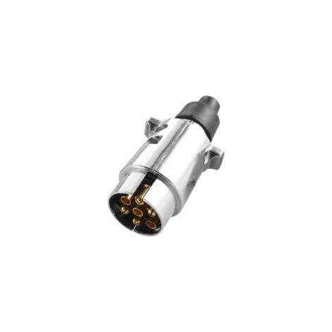 Fiche remorque 7 broches étanche – Prise mâle en métal – 12V pour remorques et caravanes – Connexion sécurisée avec broches en cuivre - SK07P3 (1/4)
