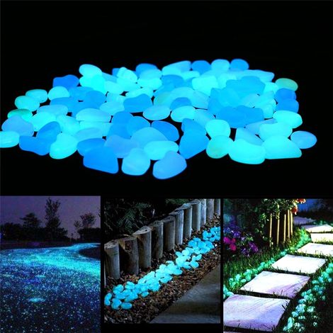 Pebbles Luminescents - 300 Pièces - Pierres Réactives à la Lumière pour Jardin, Allée, Terrasse, Aquarium - Sans Électricité (1/5)