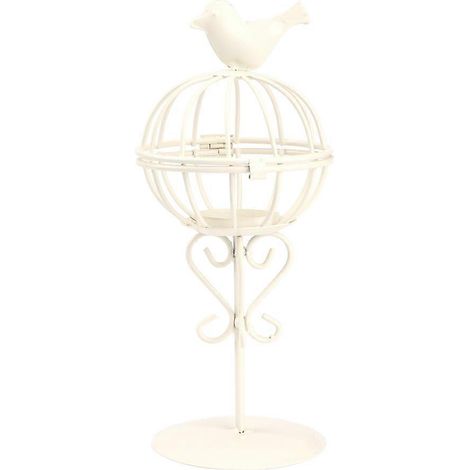 Kerzenhalter aus Eisen mit durchbrochenem Vogelkäfig-Design, einzigartige Wohndekoration, dekorativer Kerzenhalter (1/5)