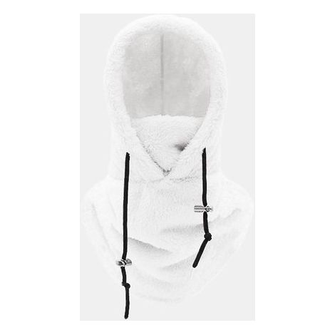 Capucha de forro polar cálida para invierno, capucha universal esquí, capucha multifuncional cortavientos cálida calentador cuello, color negro (1/5)