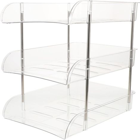 Organisateur de Bureau à Niveaux Étagère de Rangement Verticale pour Documents et Organiseur Léger et Stable pour Bureau et Espace Étudiant (1/5)