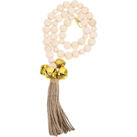 Clochette pour Chien en Bois pour Apprentissage Propreté, Beige (1/5)