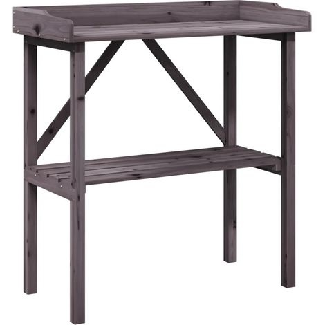 Mesa de cultivo abierta con estantes para plantas ideal para jardinería de 78 x 38 x 82,5 cm fabricada en madera de abeto gris. 020046210