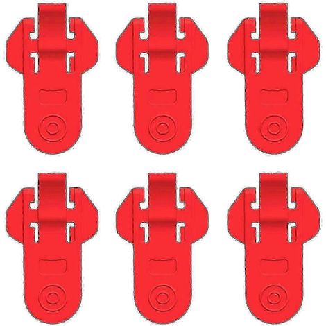 Ouvre-boîtes en acier inoxydable, lot de 6, avec décapsuleur intégré et prise en main facile, pour usage domestique et professionnel (rouge). (1/5)