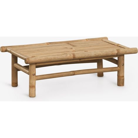 Mesa auxiliar para jardín rectangular 75x40 cm en bambú Isendra SKLUM (1/5)