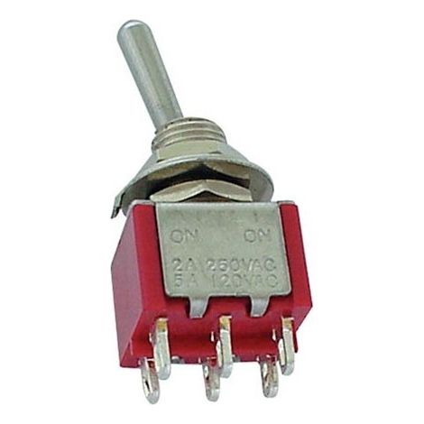 Inverseur vertical dpdt on-off-(on) - type pour ci