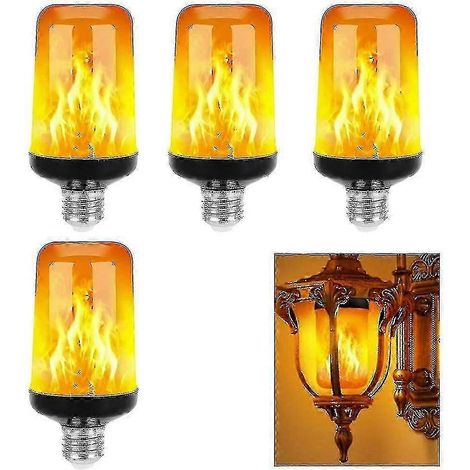Ampoule LED effet flamme, 4 modes d'éclairage vacillant, culot E26/E27, idéale pour Noël (1/5)