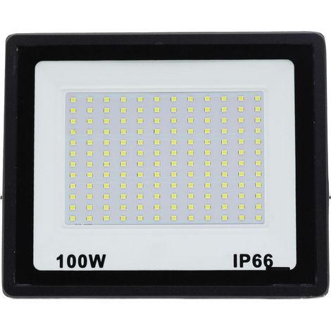 Projecteur LED extérieur 100W, lumière blanche froide 10000LM 6500K, étanche IP66, 144 LED, lumières extérieures de jardin, Patio, Garage - RWProjecteur seul (1/5)