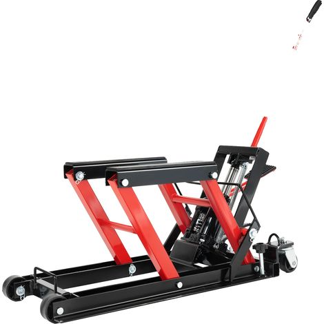 Crics hydraulique pour moto, capacité de 1500 lbs, fonctionnement facile, Rouge (1/2)