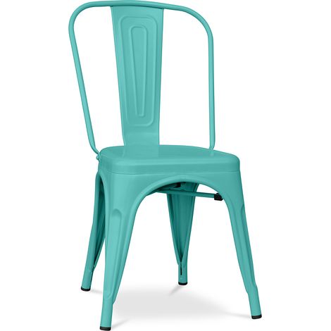Chaise de salle à manger - Design industriel - Acier - Mat - Nouvelle édition -Stylix Vert pastel