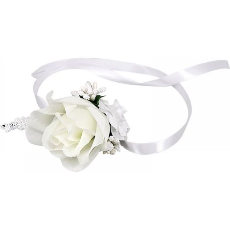 ramillete de muñeca, flor artificial rosa, tela de plástico, 8 cm, decoración para bodas y fiestas (1/5)