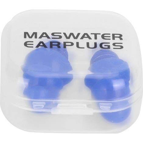 Bouchons d'Oreilles Réutilisables en Silicone Étanche pour Nager et Dormir, Réduction de Bruit (Boîte Bleue) (1/5)