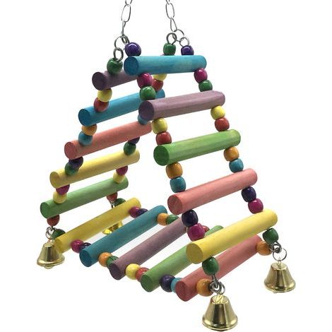 Parrot Toy Bird Toy Triangle Ladder Swing Colorful Bead Triangle Swing (1/5)