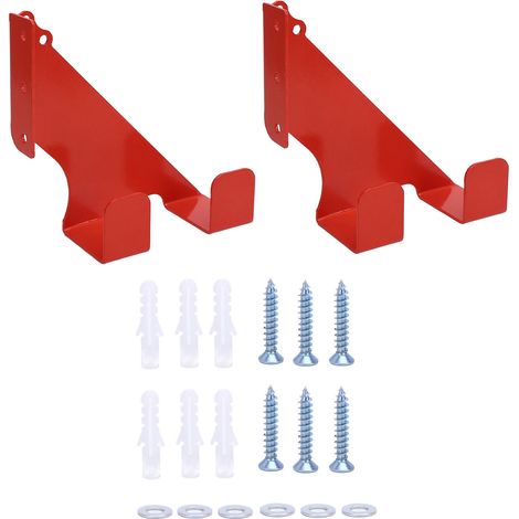 Lot de 2 supports muraux pour tronçonneuses, en acier allié robuste, pour garage, abri de jardin ou atelier.