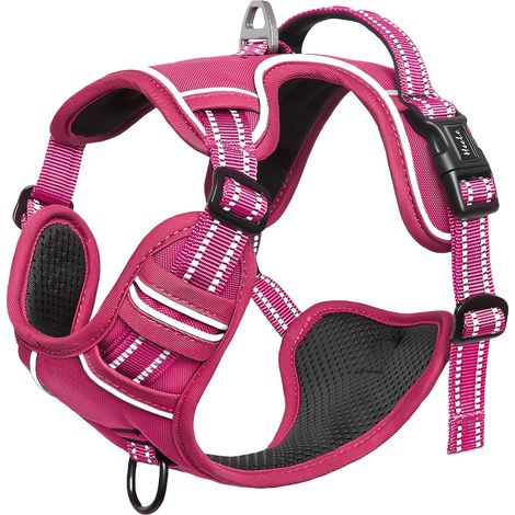 Harnais pour Chien Réglable et Anti-Traction avec Poignée de Contrôle et Bandes Réfléchissantes, Confortable et Respirant pour Chiens de Toutes Tailles