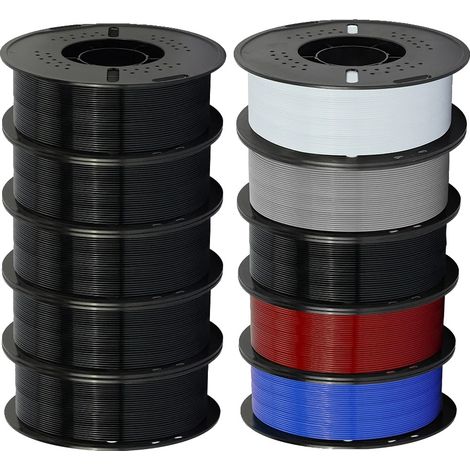 Filamento per stampante 3D, 10 kg, diametro 1,75 mm, 10 kg di PETG di colori misti, PETG A (1/2)