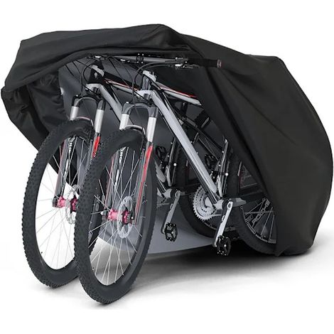 Housse de vélo d'extérieur en Oxford 190T imperméable, coupe-vent et anti-poussière avec œillet pour cadenas, pour 2 VTT, 200 x 70 x 110 cm