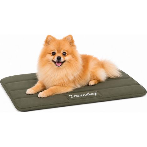 Panier Chien - Coussin Chien et Chat orthopédique Vert Olive - Coussin antidérapant en Memory Foam - 55,5x38,5x2,3cm (1/5)