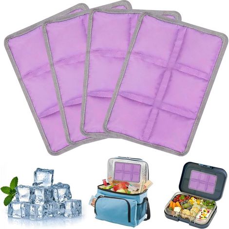 4x Blocs Réfrigérants Réutilisables pour Glacière et Sac Isotherme - Accumulateur de Froid pour Lunch Box, Voyage, École et Camping (1/5)
