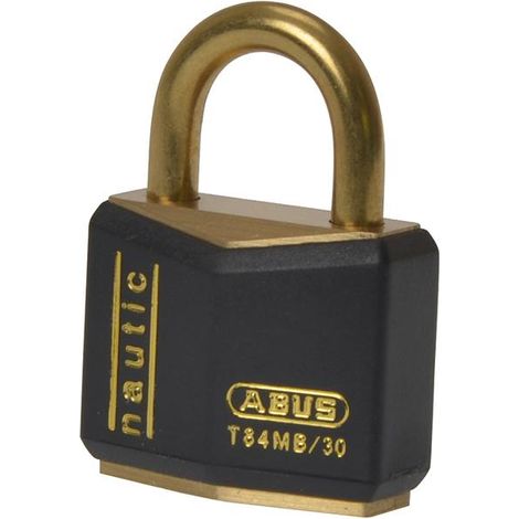 ABUS T84MB/30mm Black Rustproof Mechanical Padlock with Carded Packaging (1/3)