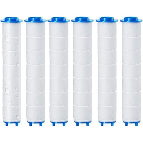 6-teiliges Duschkopf-Ersatzfilterset, abnehmbarer Duschkopffilter, Umkehrosmose, Chlor-, Fluorid- und Partikelfiltration - Crezuo