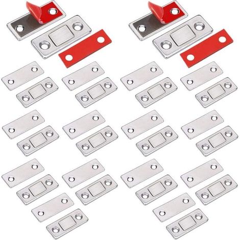 Loquet Magnetique Aimant porte Placard 14 Pièces Très Mince loquets magnétiques à Coller Aimant Fermeture Adhesif Meuble Aimant Puissant pour Porte Coulissante Tiroirs Fenetre Aimanté Armoire (1/5)
