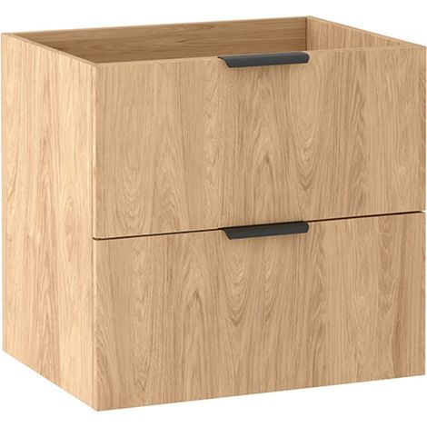 Meuble sous vasque suspendu 2T L.60 cm effet chêne Hikora LUNA Furnidea (1/5)