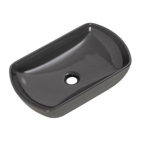 FACKELMANN Keramik Aufsatzbecken oval grau (1/4)