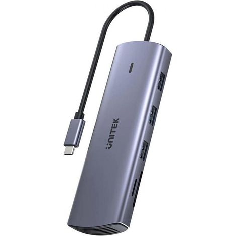 Unitek Hub 9in1 USB C Gigabit Ethernet HDMI VGA 3x USB A PD Card Reader 100W