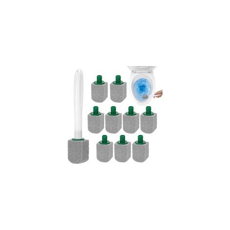 Lot de 10 Pierre Ponce WC avec Poignée Réutilisable, Nettoyant Efficace Contre Tartre et Calcaire, Pierre Blanche de Nettoyage pour Toilettes, Cuisines et Éviers, Brosse WC Naturelle (1/5)