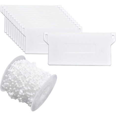 Ensemble complet de 20 poids pour lamelles et 10 mètres de chaîne blanche pour stores verticaux (1/5)