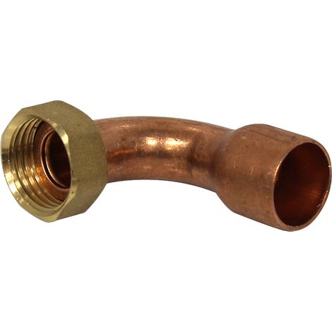 Coude écrou prisonnier à joint plat - Femelle 1/2" (15/21) - Cuivre Ø18 - Arcanaute (1/4)