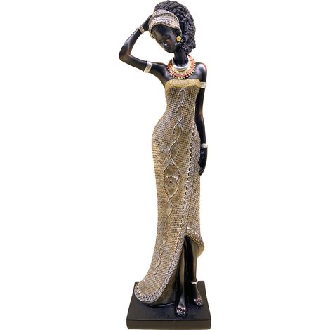 Signes Grimalt Figura Africana Y Elefante Figuras  Africana Africanas Y Elefantes Gris 9x12x42cm 33152