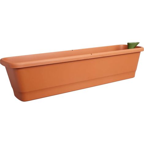 elho® Noa Balkonkasten Terra braun 78 cm mit Bewässerungssystem - Kunststoff (1/5)