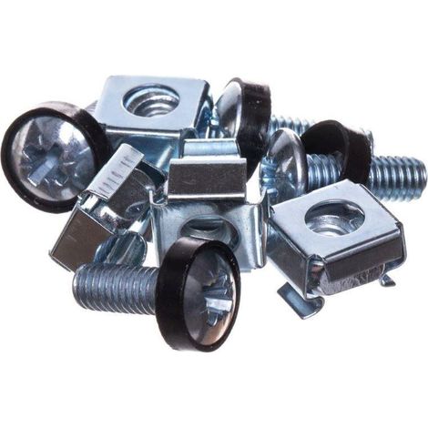 Set di 4 viti di montaggio per rack (rondella nera con collare) Netrack (1/5)