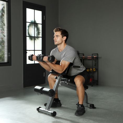 Panca Romana Multifunzione, Sedia Romana Pieghevole con Inclinazione Altezza Regolabile per Iperestensioni Schiena, Panca Addominali Pesi Fitness per Allenamento Palestra Casa, Capacità 150kg (1/5)