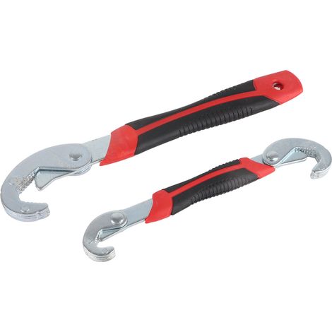 2-teiliger Multifunktionsschlüssel, feine Verzahnung, weite Öffnung, Stahl, zur Reparatur von Badezimmerarmaturen (1/5)