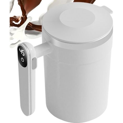 Mug magnétique à agitation - Mug électrique à agitation - Mug intelligent numérique - Mug à agitation automatique - Mug portable à agitation - Mug rechargeable par USB - 400 ml - Blanc (1/5)