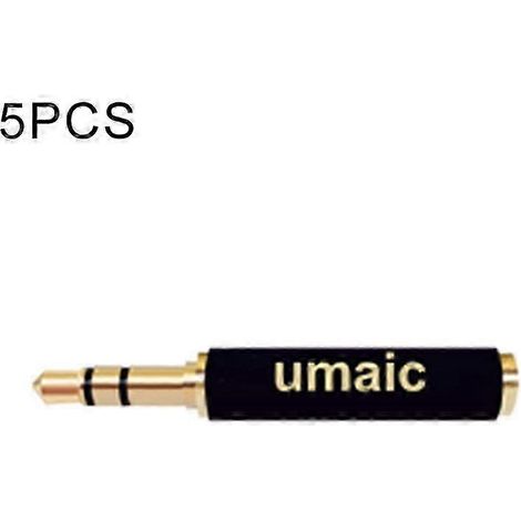 2026 Lot de 5 adaptateurs microphone audio 3,5 mm femelle 4 pôles vers mâle 3 pôles (noir) (1/4)