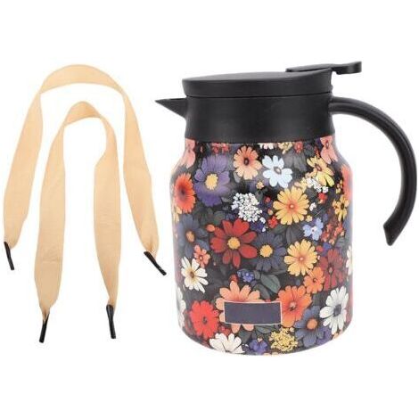 Théière domestique avec couvercle et filtre, revêtement en acier inoxydable 316, poignée en plastique, thermos pour lait, jus, eau chaude et froide, 1000 ml, type D (1/5)