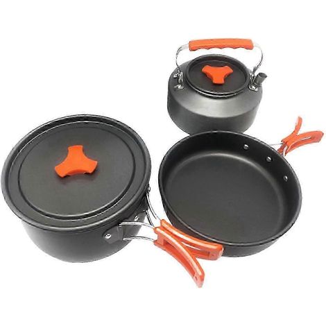 Batterie de cuisine compacte pour 2 à 3 personnes, ensemble de cuisine 3 pièces pour le camping et la randonnée, SZRH AW (1/5)